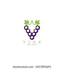 vine drinks logo design, vine label design, juice packaging
