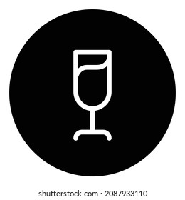 Vine Glass Flat Icon Isolated On White Background