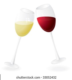 vine glass pair isolated on white vector