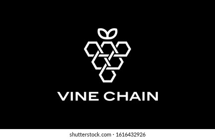 Vine Grape Fruit Chain Link Connection Logo Design Inspiration