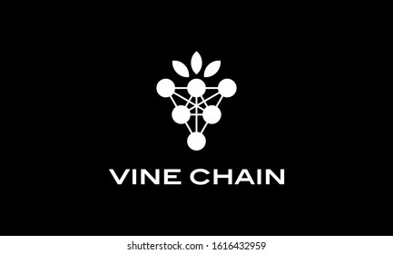 Vine Grape Fruit Chain Link Connection Logo Design Inspiration