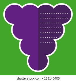 Vine grape shape tag or sticker with empty space for your text or recipe