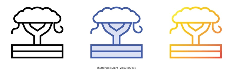 vine icon. Linear, Blue Fill and Gradient Style Design Isolated On White Background