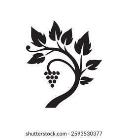 Vine icon logo design template isolated illustration