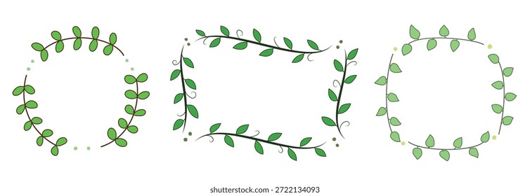 Conjunto de marco de ilustración Vine, 3 tipos de marcos.