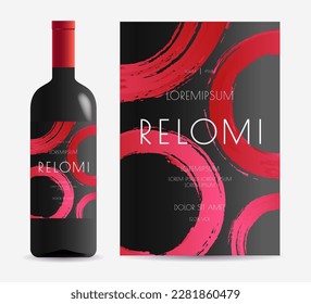 Vine label red circle texture background