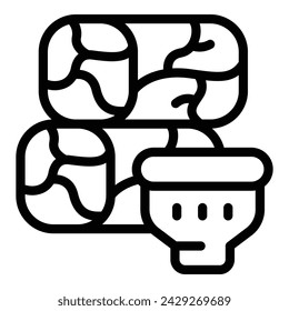 Vine leaf rolls icon outline vector. Dolma dish. Traditional vegetable and meat food