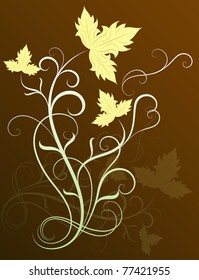 Vine leaves vector background.