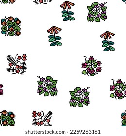 Vine Liana Exotic Growing Plant Vector Seamless Pattern Thin Line Illustration