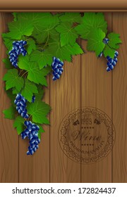 Vine on a wooden background.