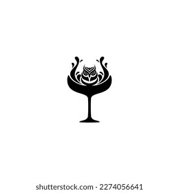 vine owl logo design vector