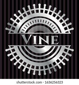 Vine silver badge or emblem. Vector Illustration. Mosaic.