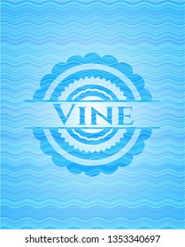 Vine sky blue water emblem background.