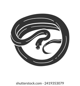 Vine Snake Icon Silhouette Illustration. Reptile Vector Graphic Pictogram Symbol Clip Art. Doodle Sketch Black Sign.