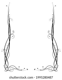 ornamento del marco ascendente de la vid. imagen de estilo de doodle de esbozo