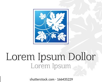 Vine symbol design and corners, illustration