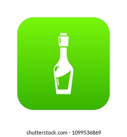 Vinegar bottle icon green vector isolated on white background