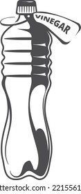 Vinegar bottle icon. Plastic container with cooking condiment