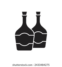 Vinegar bottle icon, template for graphic and web design. vector illustration