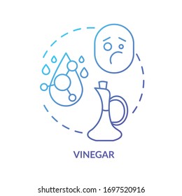Vinegar Konzeptsymbol. Geschworenes Weinzeichen, Weinprobe Idee dünne Linie Illustration. Schlechtes Alkoholgetränk nach starkem Essigsäuregeruch beurteilen. Vektorillustration einzeln Umriss-RGB-Farbzeichnung