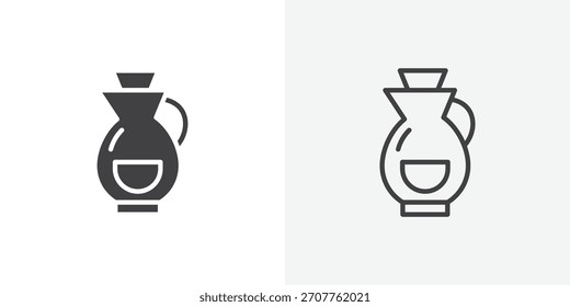 Icono de vinagre. colección de línea de trazo editable y estilos planos sólidos.