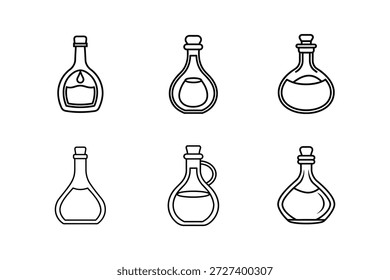 Ilustración vectorial de arte de línea de icono de vinagre aislado