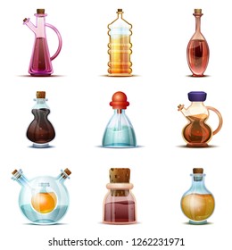 Vinegar icon set. Cartoon set of vinegar vector icons for web design