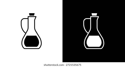 Paquete de diseño de ilustración plana de Vector de silueta de icono de vinagre.