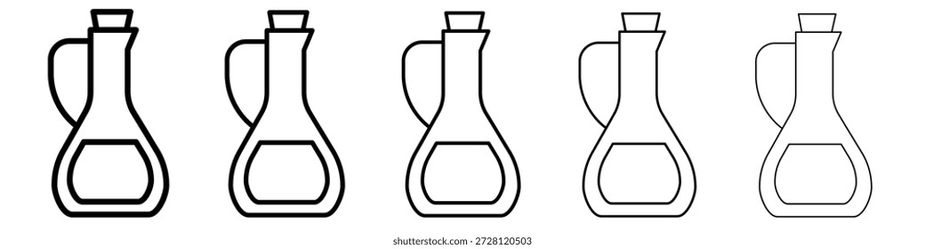 Vinegar icon vector in editable stroke linear pictogram