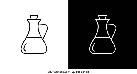 Esquema del logotipo del icono del vinagre. Vectores de línea delgada