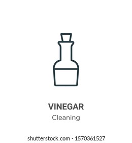 Vinegar outline vector icon. Thin line black vinegar icon, flat vector simple element illustration from editable cleaning concept isolated on white background