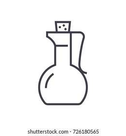 vinagre,icono de línea vector de salsa, signo, ilustración en segundo plano, trazos editables