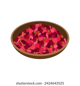 Vinegret, Russian beetroot salad vector illustration