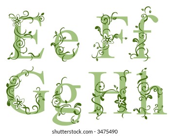 Vines Alphabet Series - Vector