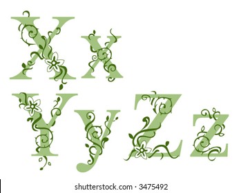 Vines Alphabet Series - Vector