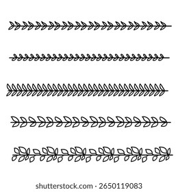 Divisor de videiras para elemento de decoração de separador de layout de texto collection.Vetor ilustração