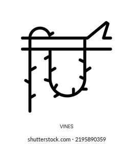 vines icon. Line Art Style Design Isolated On White Background