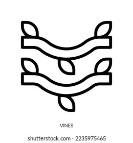 vines icon. Line Art Style Design Isolated On White Background