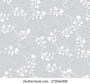 Vines and Leaves Elegant Seamless Background