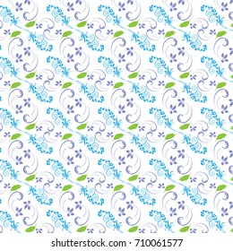 vines and leaves Seamless pattern vintage design on white background, vector illustration