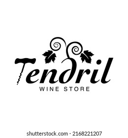 logotipo de vid, hojas de uva, logotipo de vino