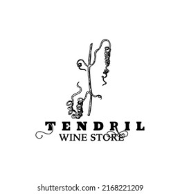 vines logo, grape leaves, for wine logo