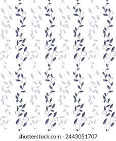 Vines in purple shades. Seamless vector botanical pattern suitable for backgrounds and prints. Modern patterns for fabric.