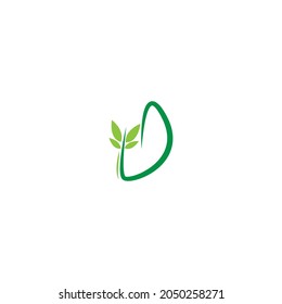 Vines template design, shrubs forming letter D illustration