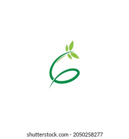 Diseño de plantillas de vinas, arbustos que forman la letra G ilustración