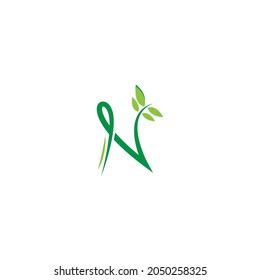 Diseño de plantillas de vinas, arbustos que forman la letra N ilustración