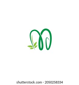 Diseño de plantillas de vinas, arbustos que forman la letra M ilustración