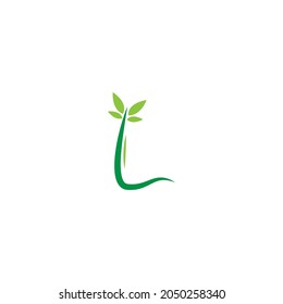 Vines template design, shrubs forming letter L illustration