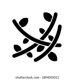 Vines Vector illustration icon. Vines in jungle. Glyph design style