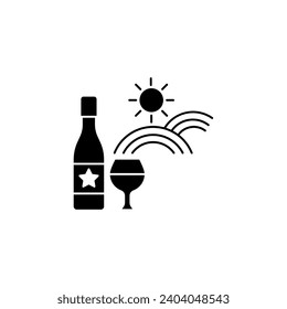 Icono de línea de concepto de viñedo. Ilustración de elemento simple. Diseño de símbolos de contorno de concepto de viñedo.